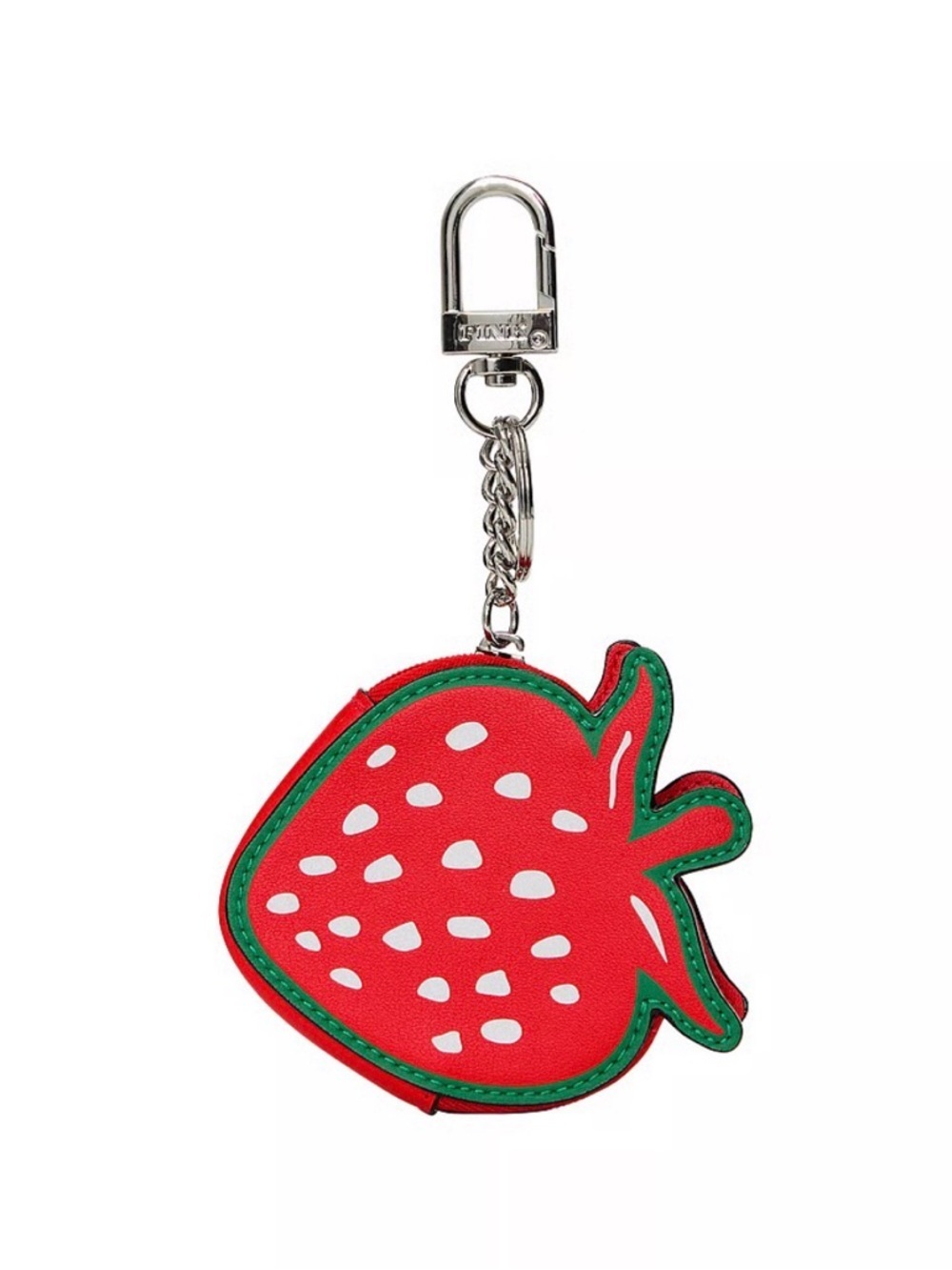 NWT Victoria’s Secret PINK Zip Pouch Keychain Charm in Strawberry 🍓